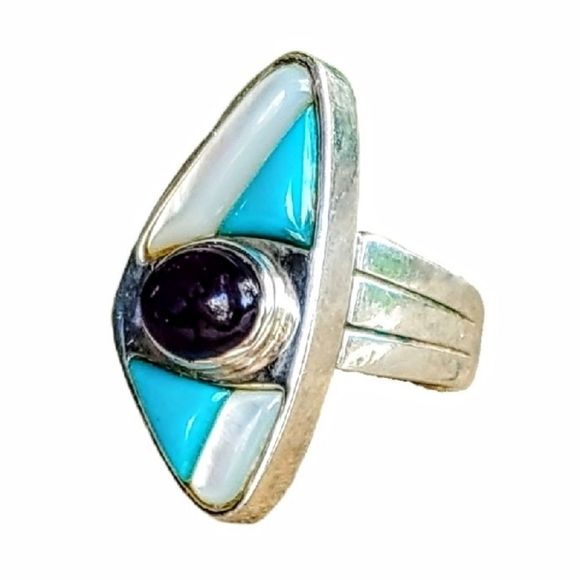 Jay King Jewelry - Jay King Sterling Amethyst Turquoise MOP Ring